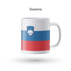 Slovenia flag souvenir mug on white background N2