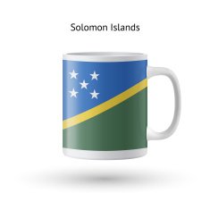 Solomon Islands flag souvenir mug on white background N2