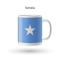 Somalia flag souvenir mug on white background N2