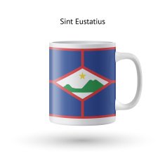 Sint Eustatius flag souvenir mug on white background N2