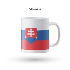 Slovakia flag souvenir mug on white background N2
