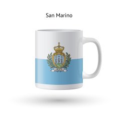 San Marino flag souvenir mug on white background N2