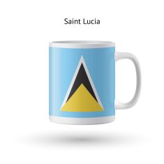 Saint Lucia flag souvenir mug on white background N2