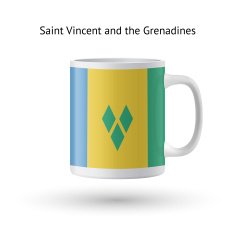 Saint Vincent and Grenadines flag souvenir mug on white N2