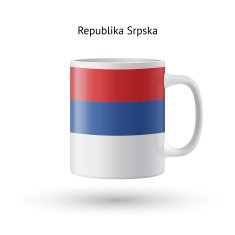 Republika Srpska flag souvenir mug on white background N2