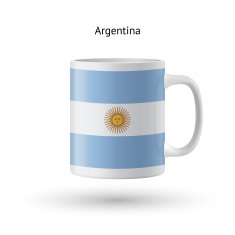 Argentina flag souvenir mug on white background N2