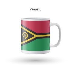 Vanuatu flag souvenir mug on white background N2