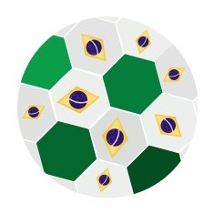 Brazilian Flags on 2014 World Cup Football