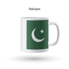 Pakistan flag souvenir mug on white background N2