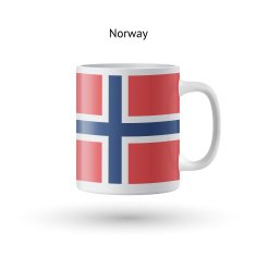 Norway flag souvenir mug on white background N2