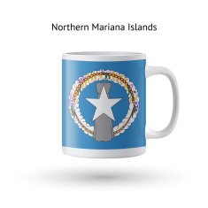 Northern Mariana Islands flag souvenir mug on white background N2