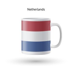 Netherlands flag souvenir mug on white background N2