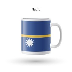 Nauru flag souvenir mug on white background N2