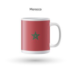 Morocco flag souvenir mug on white background N2