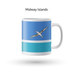 Midway Islands flag souvenir mug on white background N2