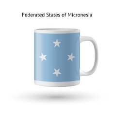 Micronesia flag souvenir mug on white background N2