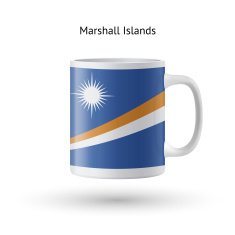 Marshall Islands flag souvenir mug on white background N2