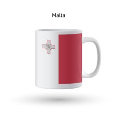 Malta flag souvenir mug on white background N2