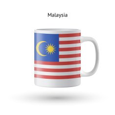 Malaysia flag souvenir mug on white background N2