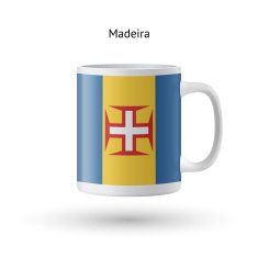 Madeira flag souvenir mug on white background N2