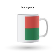 Madagascar flag souvenir mug on white background N2