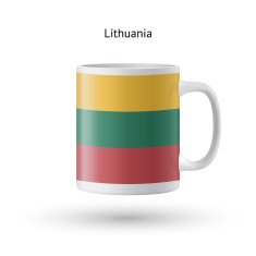 Lithuania flag souvenir mug on white background N2
