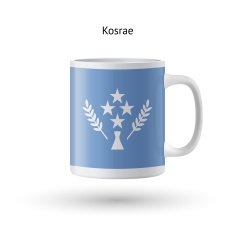 Kosrae flag souvenir mug on white background N2