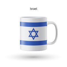 Israel flag souvenir mug on white background N2