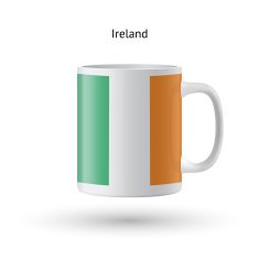 Ireland flag souvenir mug on white background N2