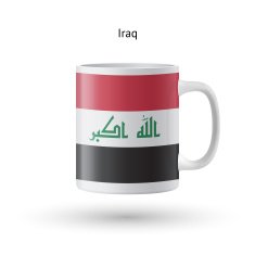Iraq flag souvenir mug on white background N2