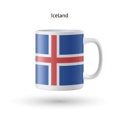Iceland flag souvenir mug on white background N2
