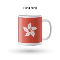 Hong Kong flag souvenir mug on white background N2