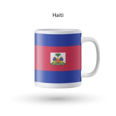 Haiti flag souvenir mug on white background N2