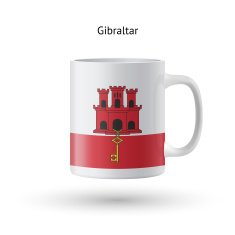 Gibraltar flag souvenir mug on white background N2
