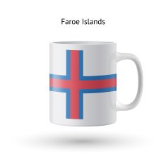 Faroe Islands flag souvenir mug on white background N2