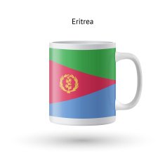 Eritrea flag souvenir mug on white background N2