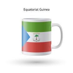 Equatorial Guinea flag souvenir mug on white background N2