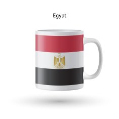 Egypt flag souvenir mug on white background N2