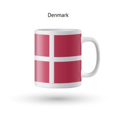 Denmark flag souvenir mug on white background N2
