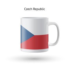 Czech Republic flag souvenir mug on white background N2