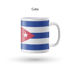 Cuba flag souvenir mug on white background N2