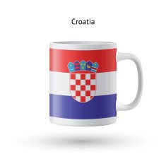 Croatia flag souvenir mug on white background N2