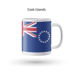Cook Islands flag souvenir mug on white background N2