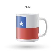 Chile flag souvenir mug on white background N2