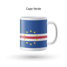 Cape Verde flag souvenir mug on white background N2