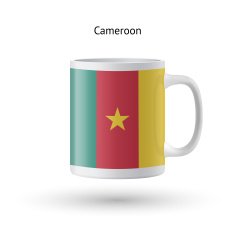 Cameroon flag souvenir mug on white background N2