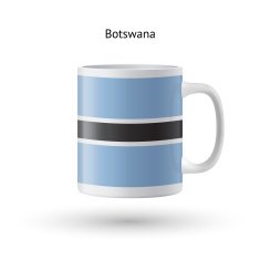 Botswana flag souvenir mug on white background N2