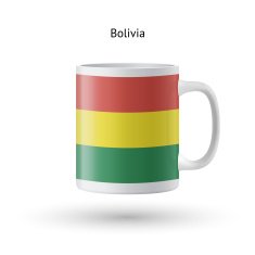 Bolivia flag souvenir mug on white background N2