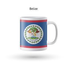 Belize flag souvenir mug on white background N2