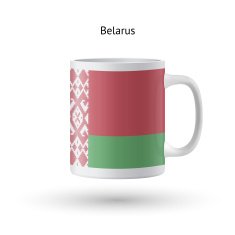 Belarus flag souvenir mug on white background N2